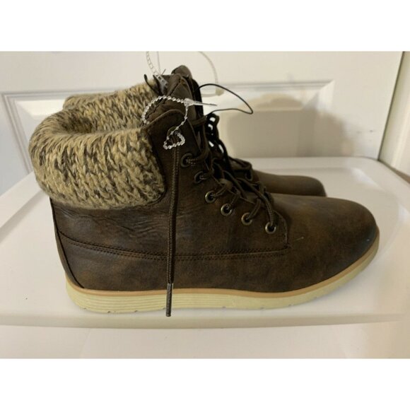 New Cliffs by White Mountain Women’s Sz 10M wheat Sweater Knit Hiker ankle boots - Picture 5 of 9
